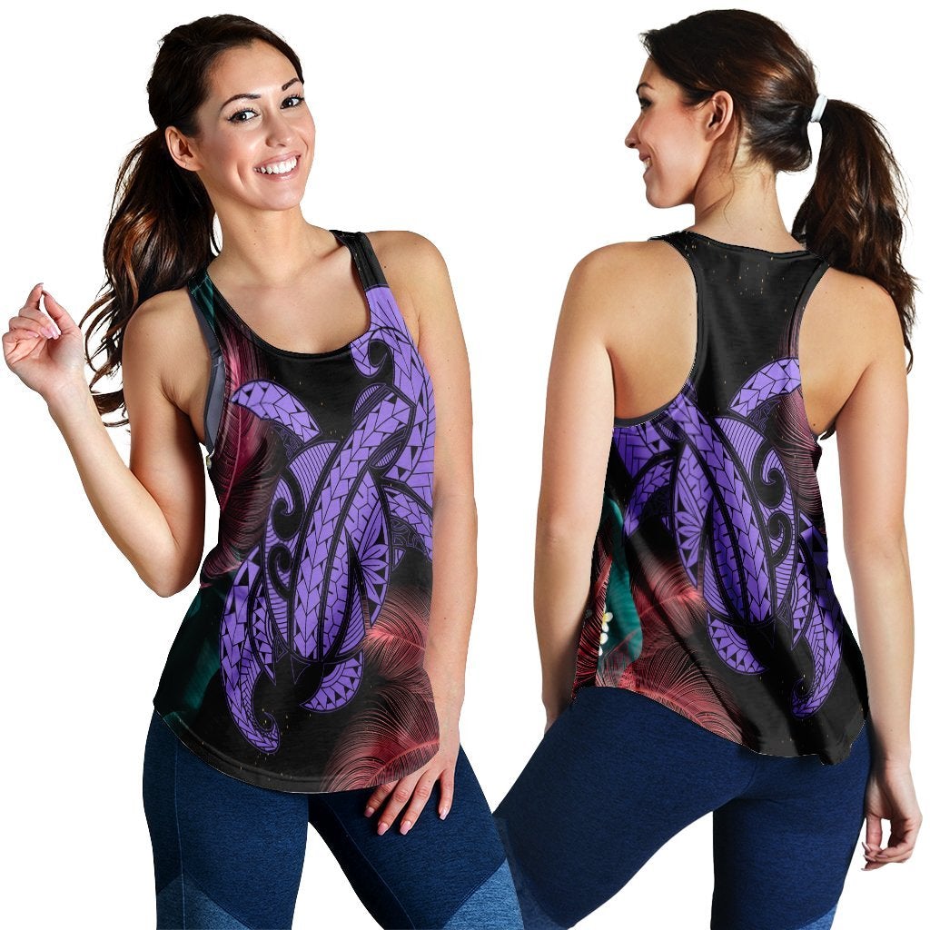 Hawaiian Turtle Polynesian Tropical Racerback Tank Ghia Style Purple Ah Ha50911