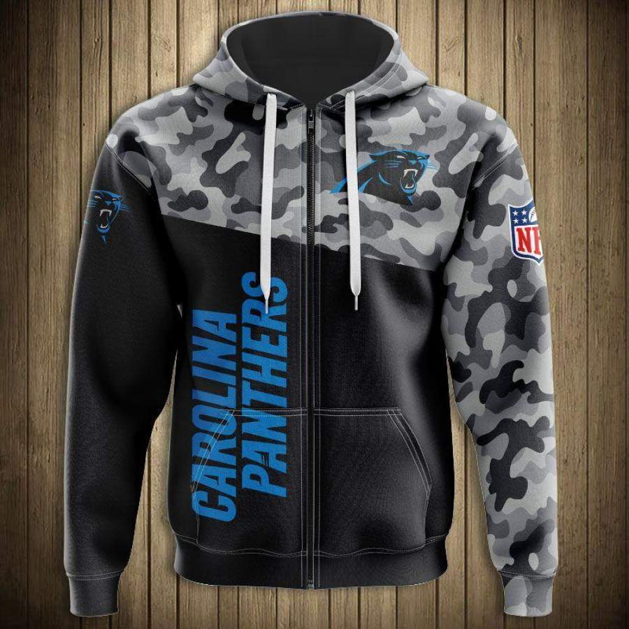 Carolina Panthers Military Hoodie 3D Style3228 All Over Printed