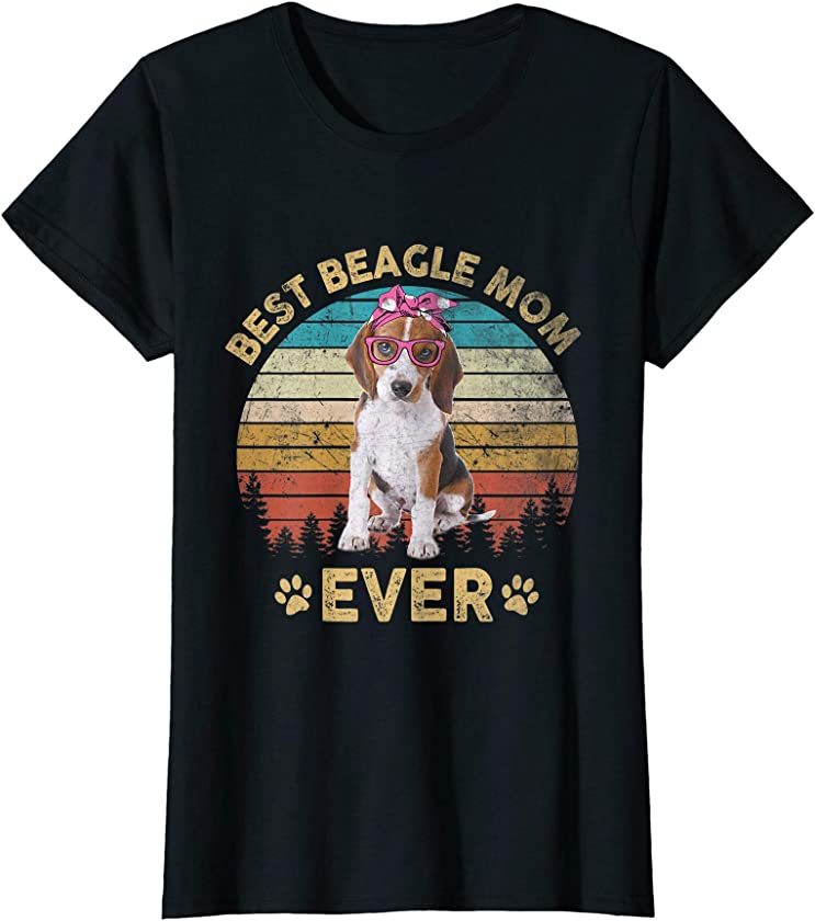 Womens Retro Vintage Best Beagle Mom Ever Shirt Mother’s Day Gifts T-Shirt