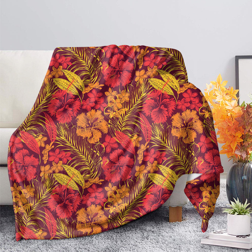 Retro Hawaii Tropical Floral Print Blanket Ha59413