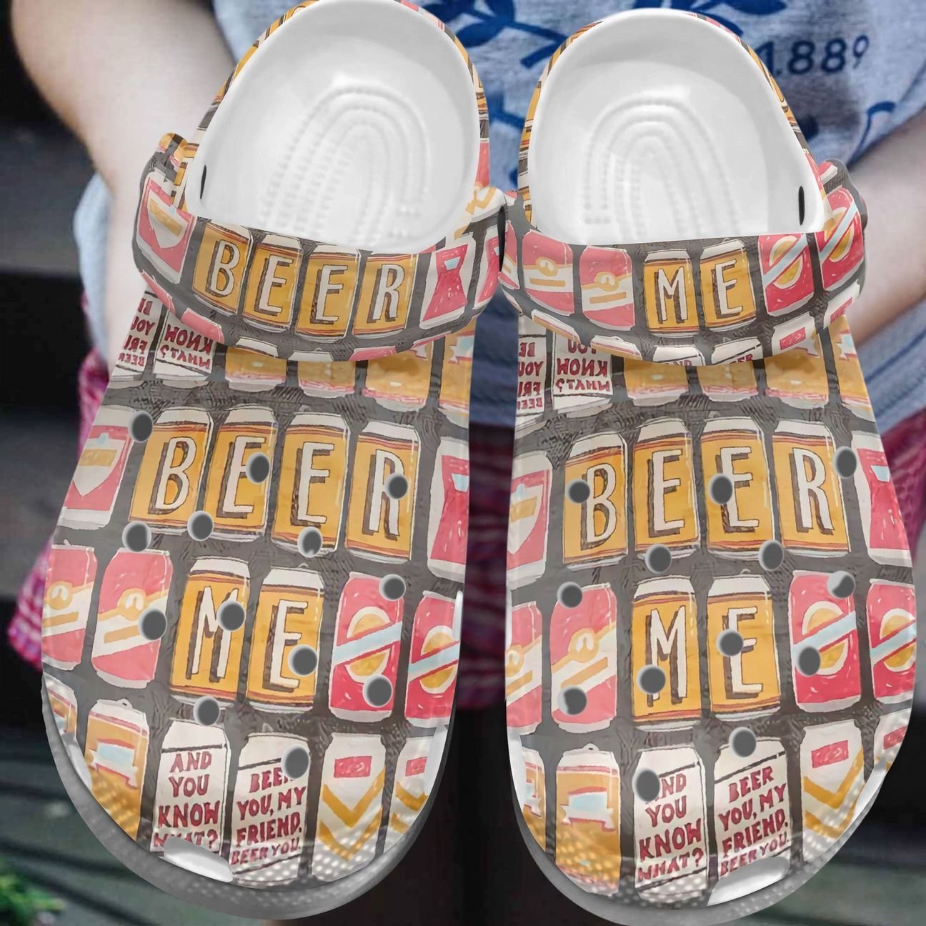 Beer Personalize Clog, Custom Name, Text, Fashion Style For Women, Men, Kid, Print 3D Beer Me