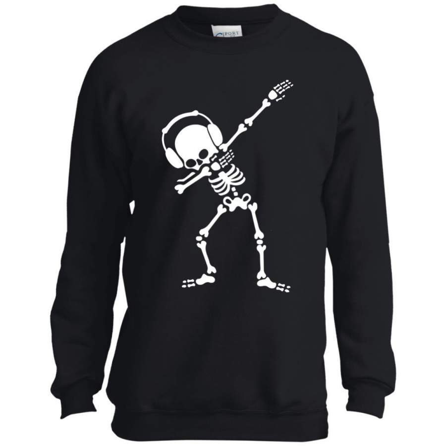 Dabbing Skeleton Dabbin Dab Hip hop funny Halloween Youth LS shirt/Sweatshirt/Hoodie