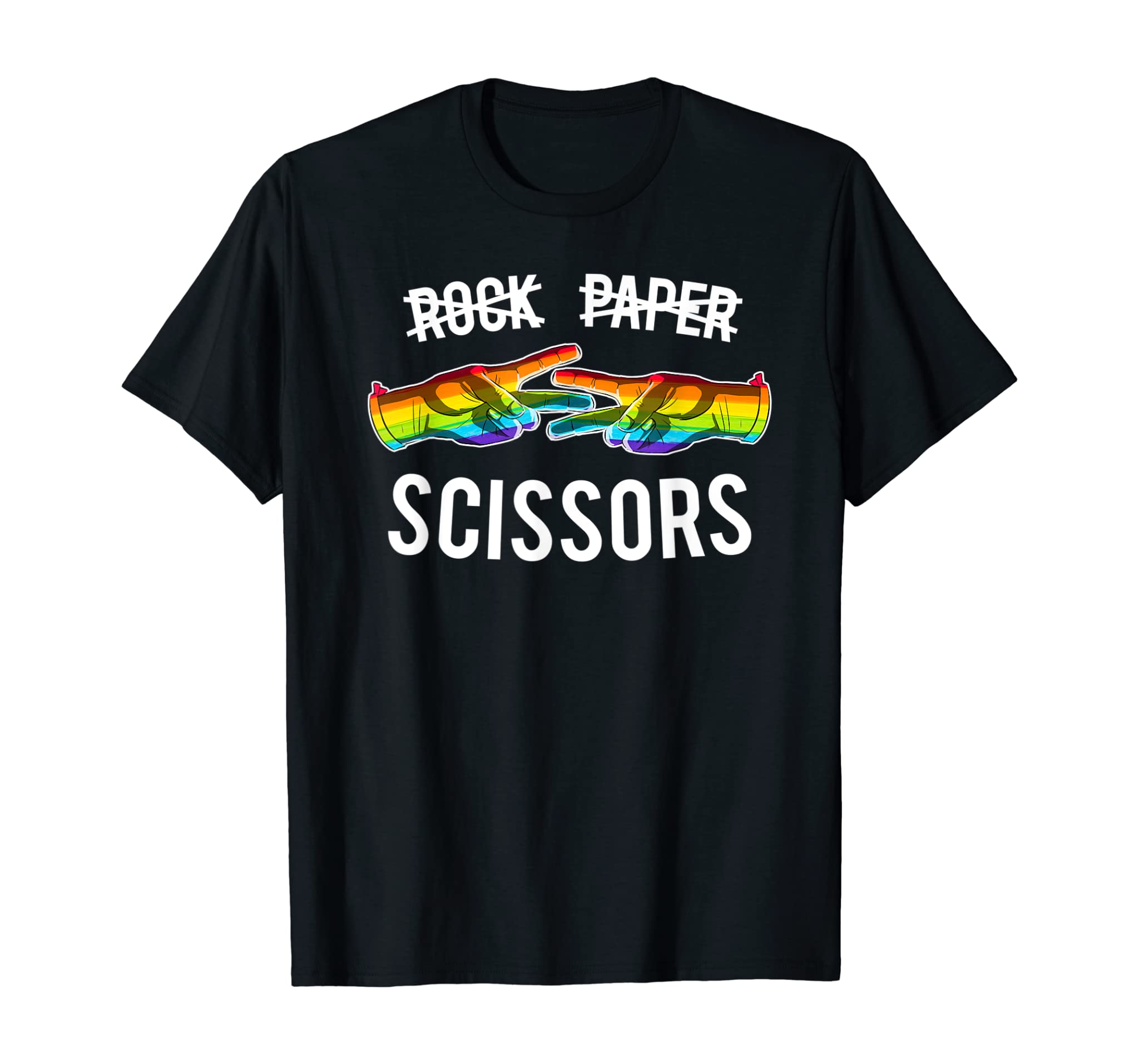 Rock Paper Scissors Lesbian Pride Rainbow Lgbt T-Shirt