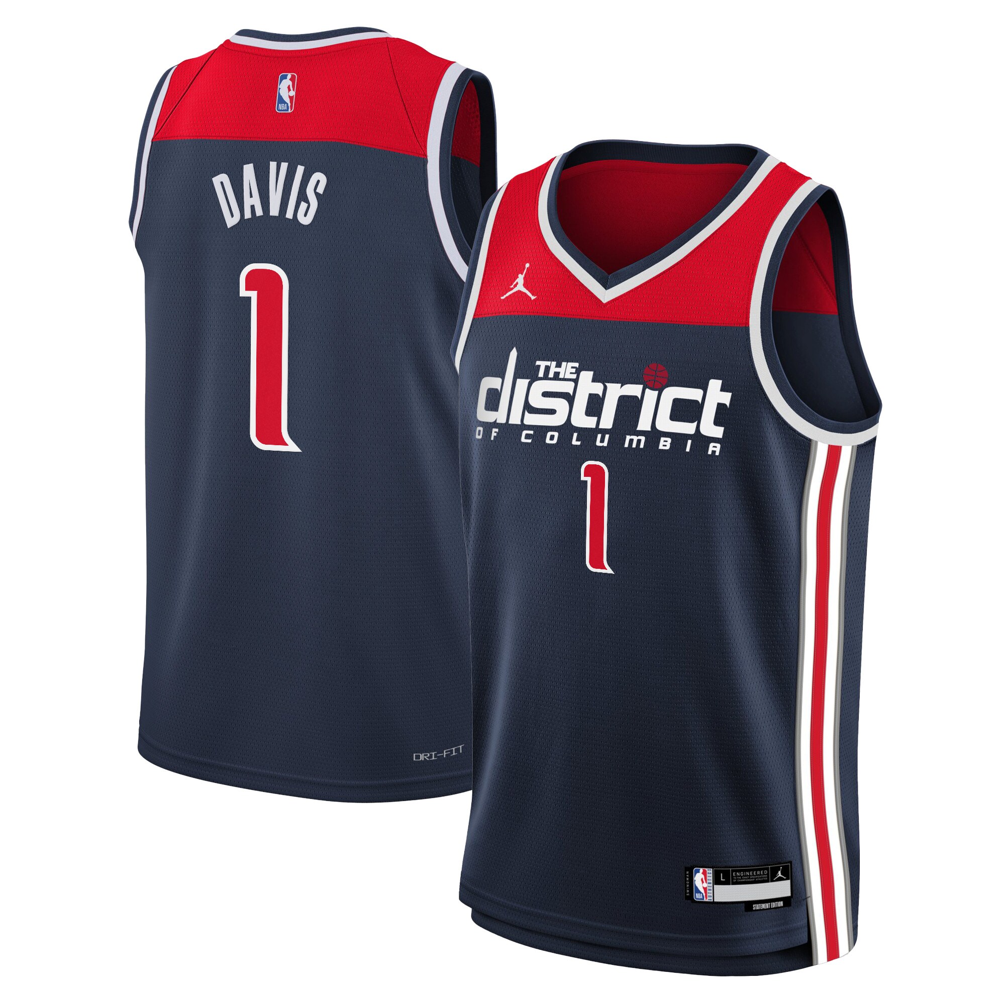 Washington Wizards Jordan Statement Edition Swingman Jersey 22 – Navy – Johnny Davis – Youth