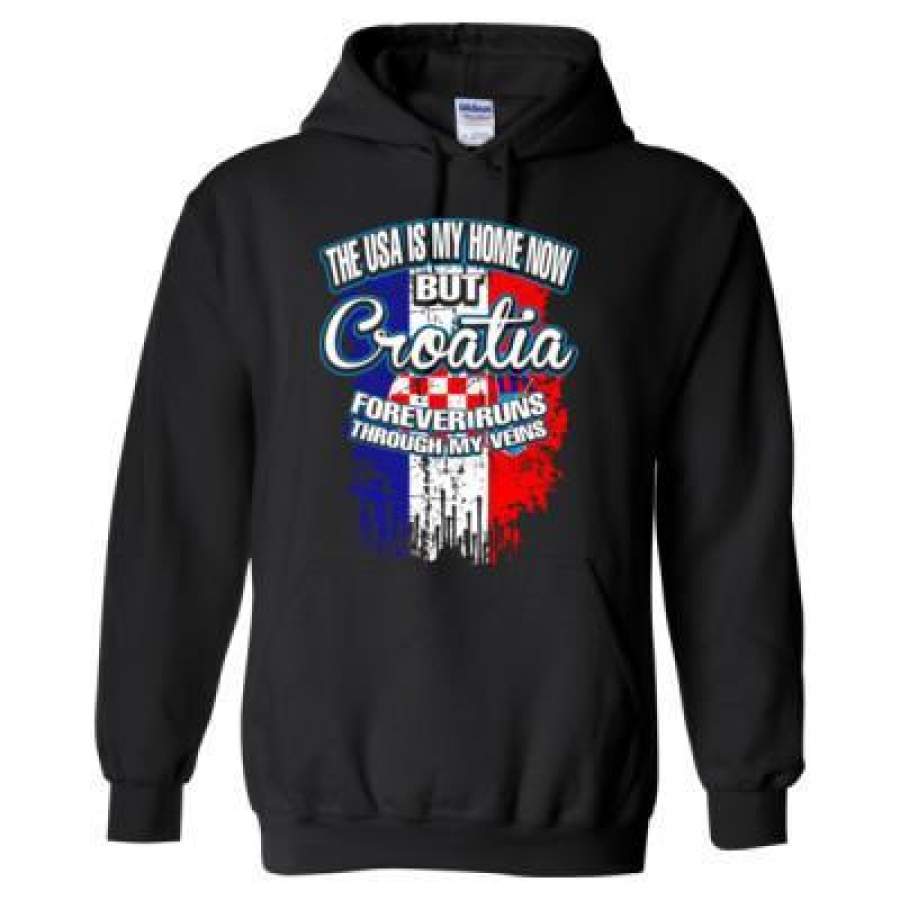 AGR The USA Is My Home Now But Croatia Forever Runs Through My Veins – Heavy Blend™ Hooded Sweatshirt