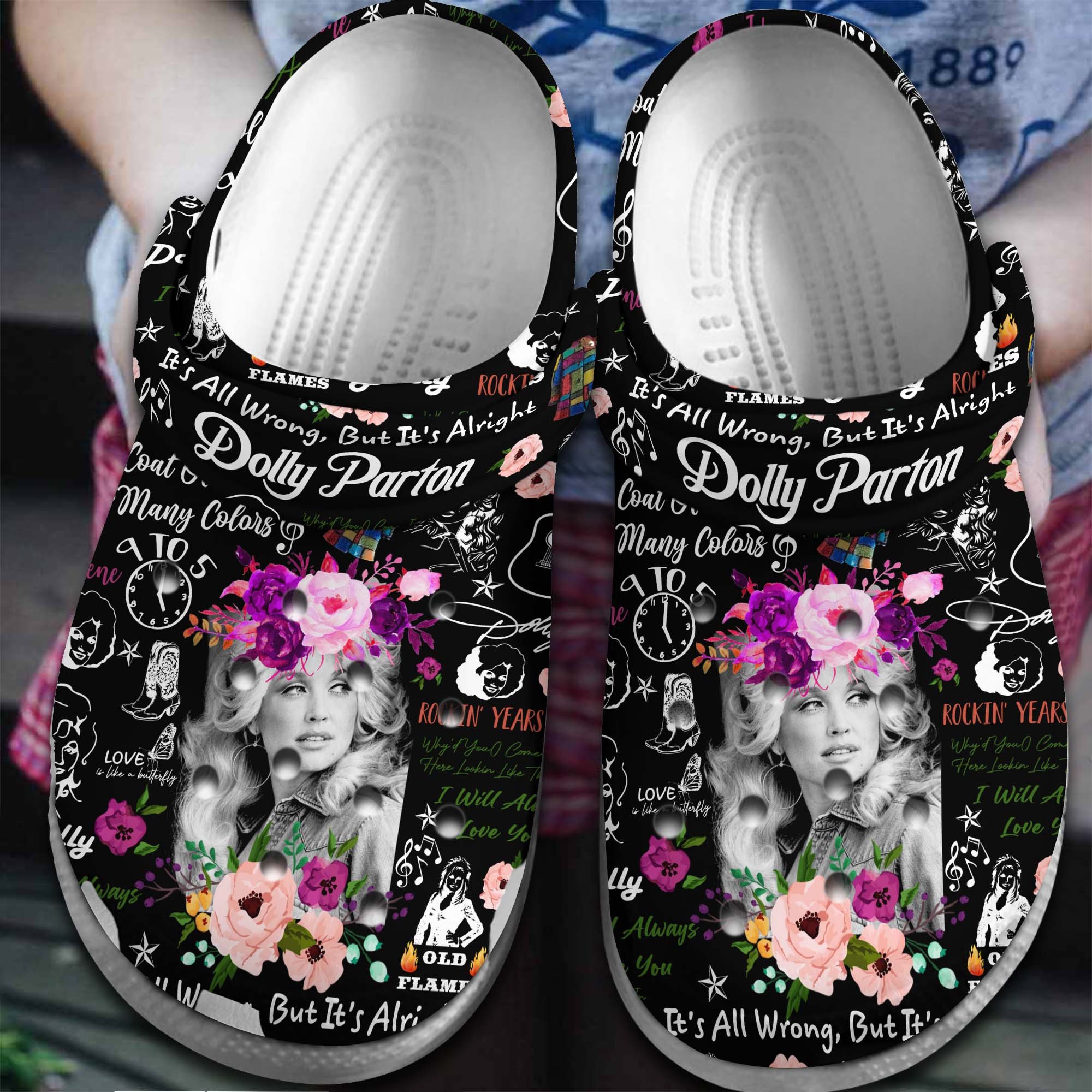 Dolly Parton Music Crocs Crocband Clogs Shoes Comfortable For Men Women and Kids 13