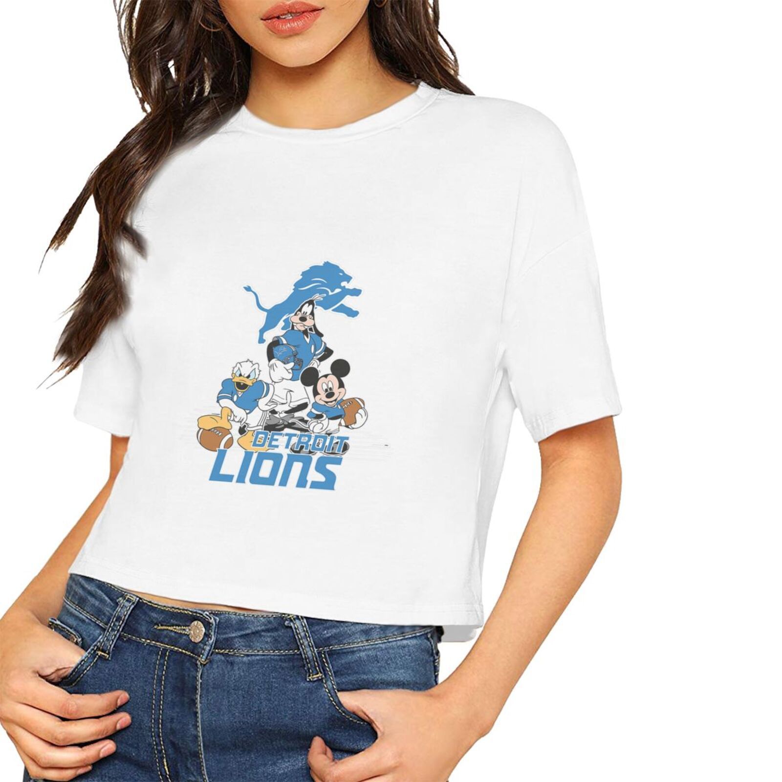 Women’s Detroit Lions Dew Navel T-Shirt