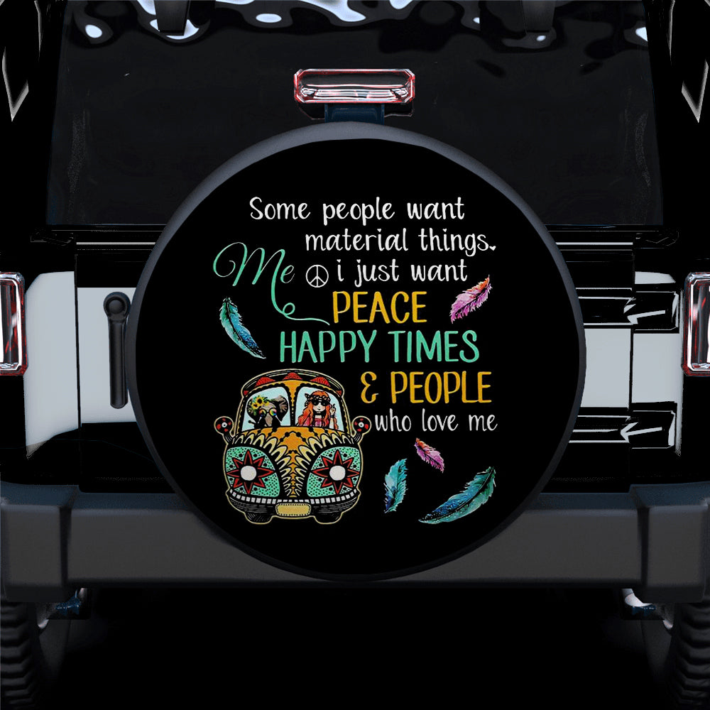 Happy Times And People Hippie Elephant Car Spare Tire Covers Gift For Campers