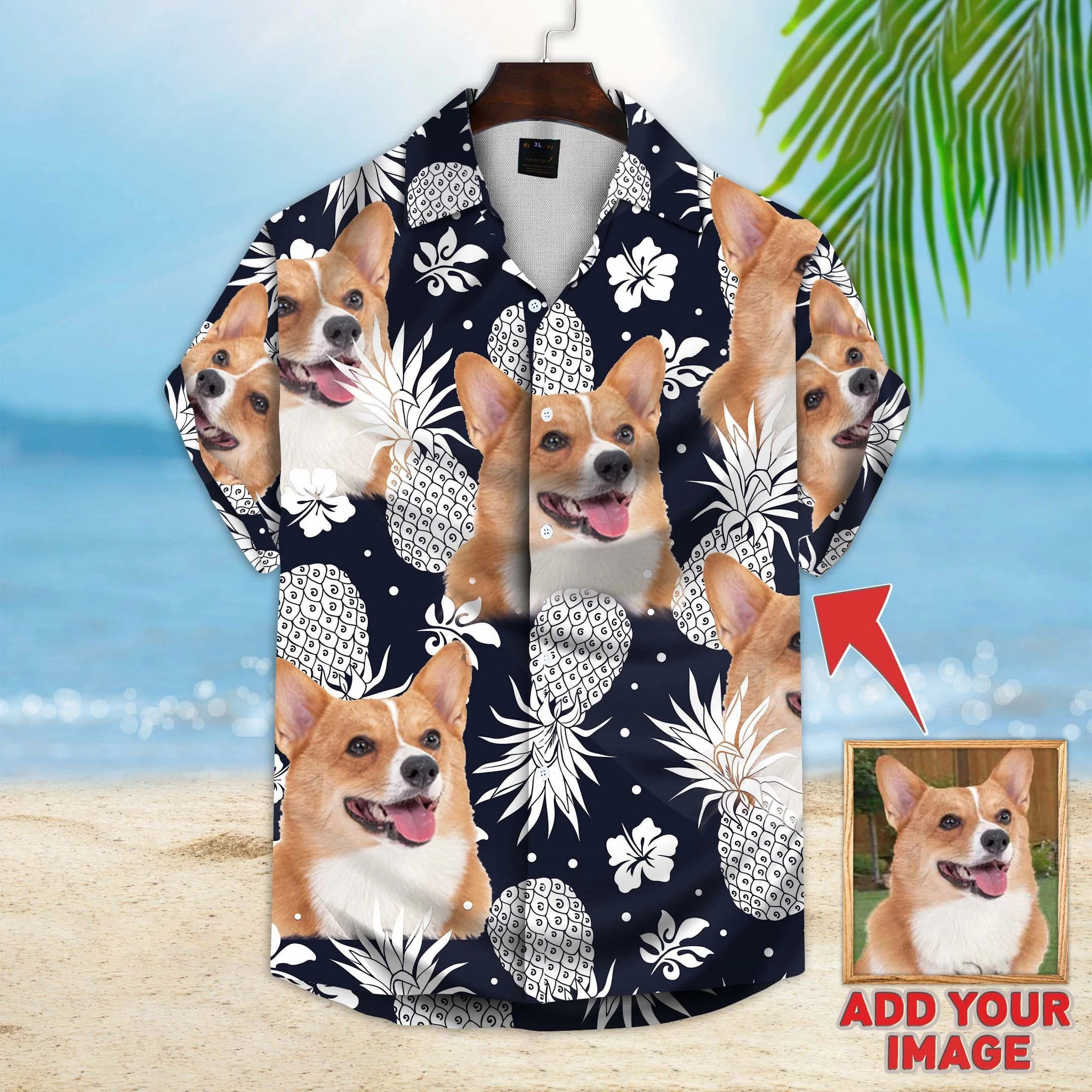 Custom Photo Corgi Flower Hawaii Hawaii Shirt Gift For Dog Lovers Ha33077