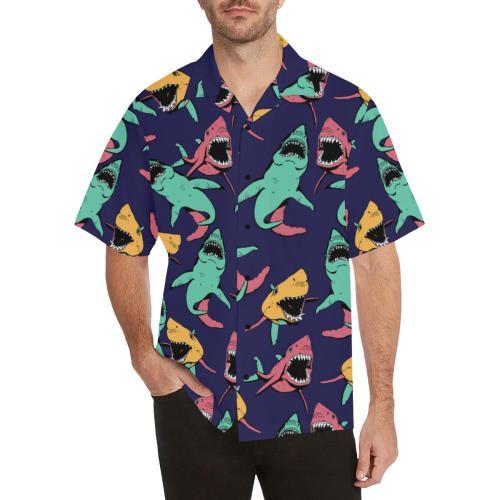 Shark Bite Pattern Hawaiian Shirt