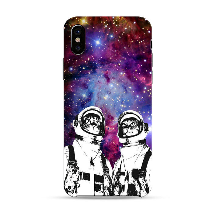 Astronaut Cat Galaxy Space Nebula iPhone X 3D Case