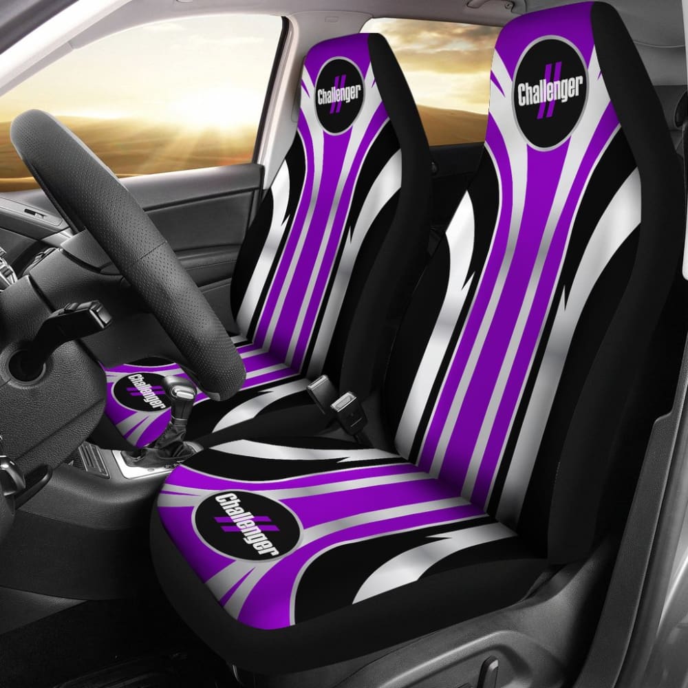 Printing Purple Dodge Challenger Car Seat Covers 211803