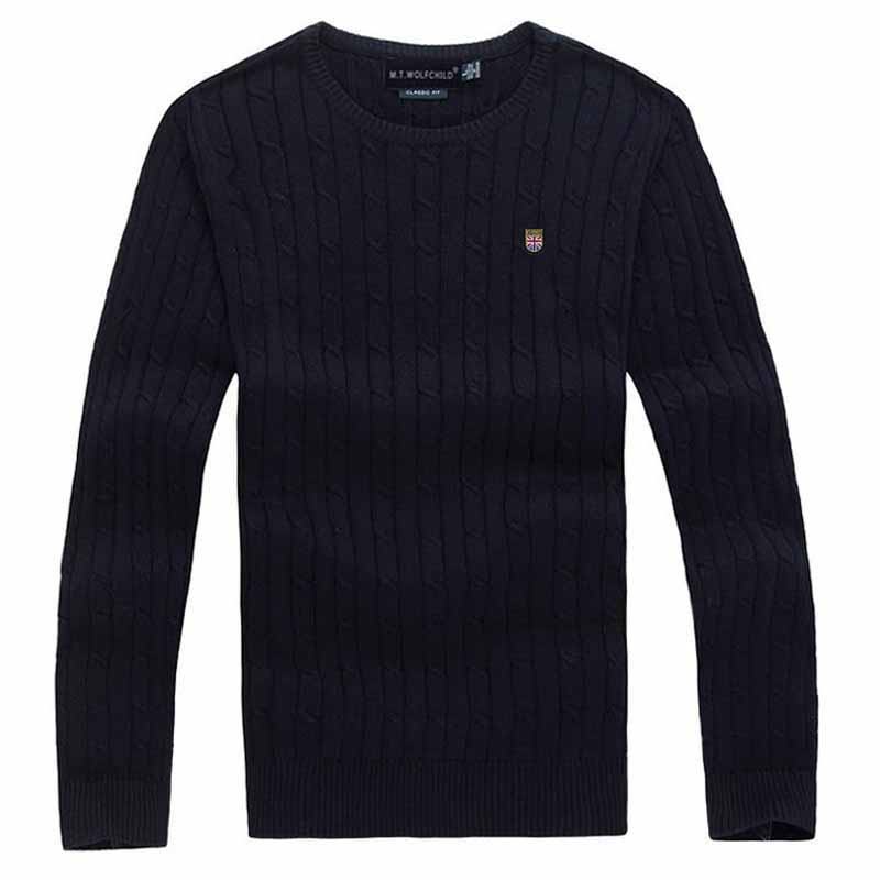 100% Cotton High Quality Autumn Thick Men Sweaters M-3XL Pullovers Twist Pattern Casual Mens Knitted Sweaters Fashion Men Tops alx