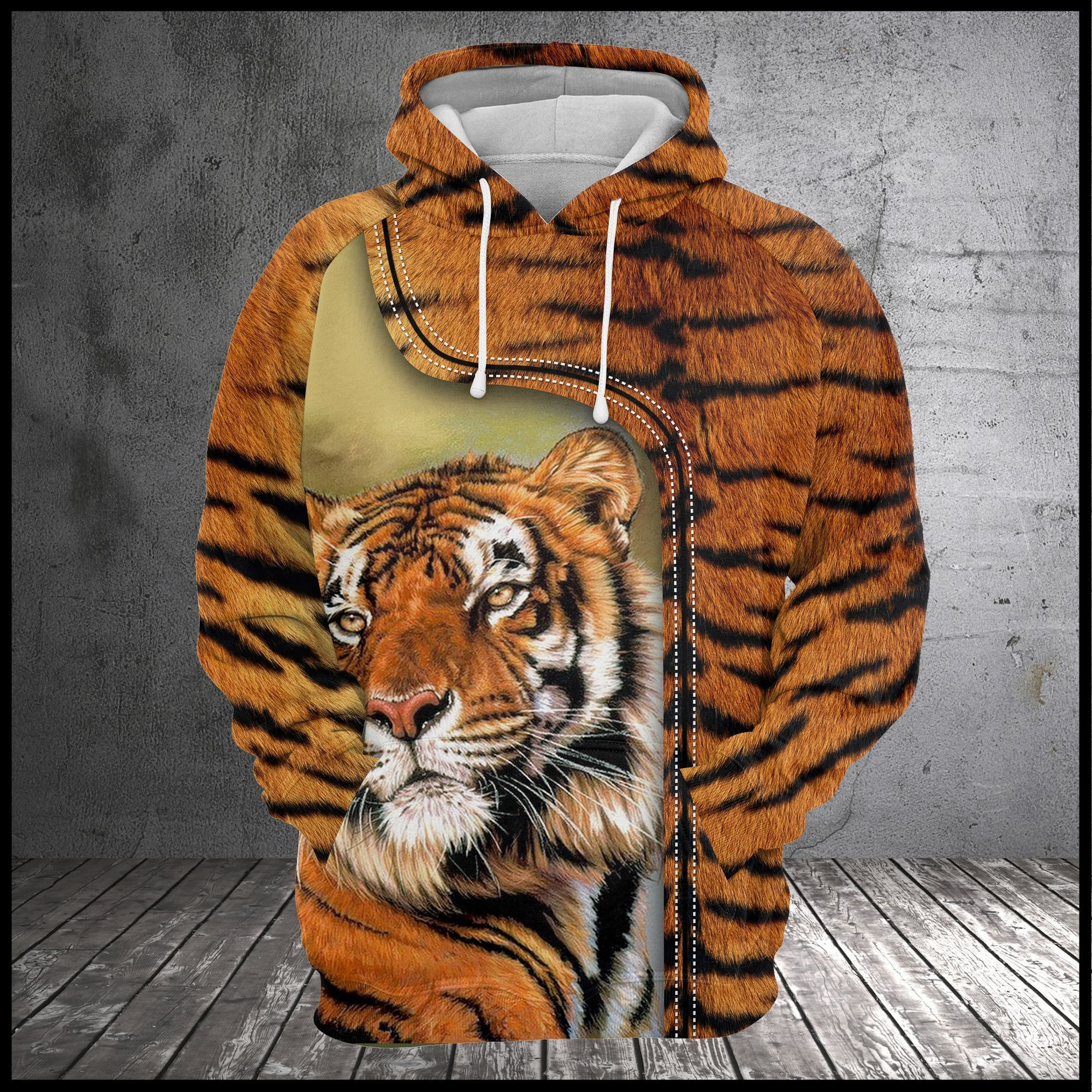 Love Tiger Orange Cool Design 3D Printed Sublimation Hoodie Hooded Sweatshirt Comfy Soft And Warm For Men Women S to 5XL CTC1701590