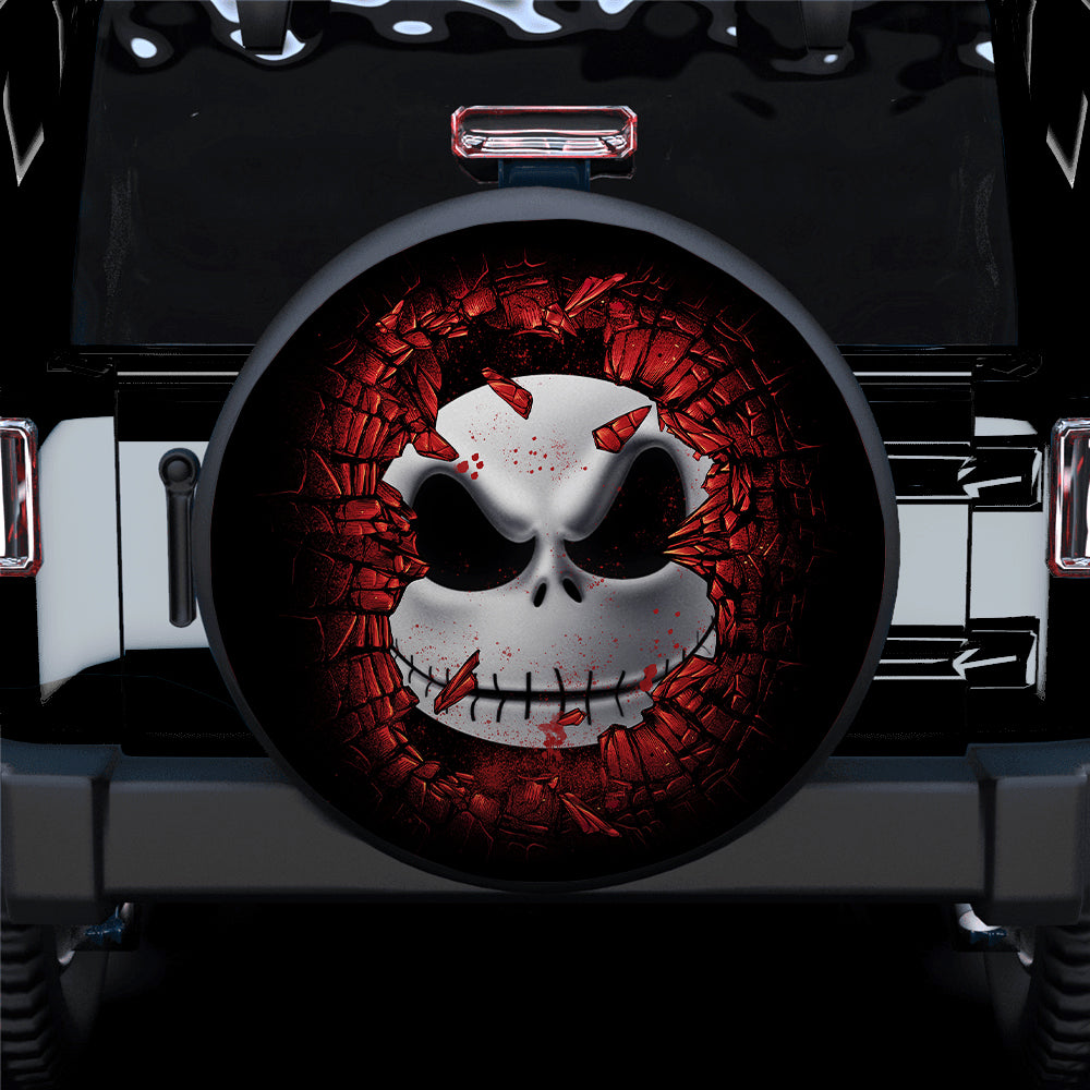 Jack Skellington Break Wall Jeep Car Spare Tire Covers Gift For Campers