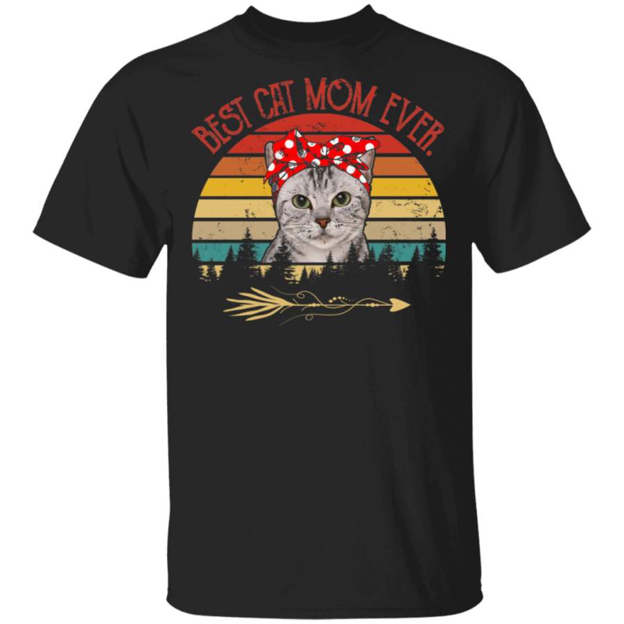 Vintage Best Cat Mom Ever American Shorthair Mother’s Day T-Shirt