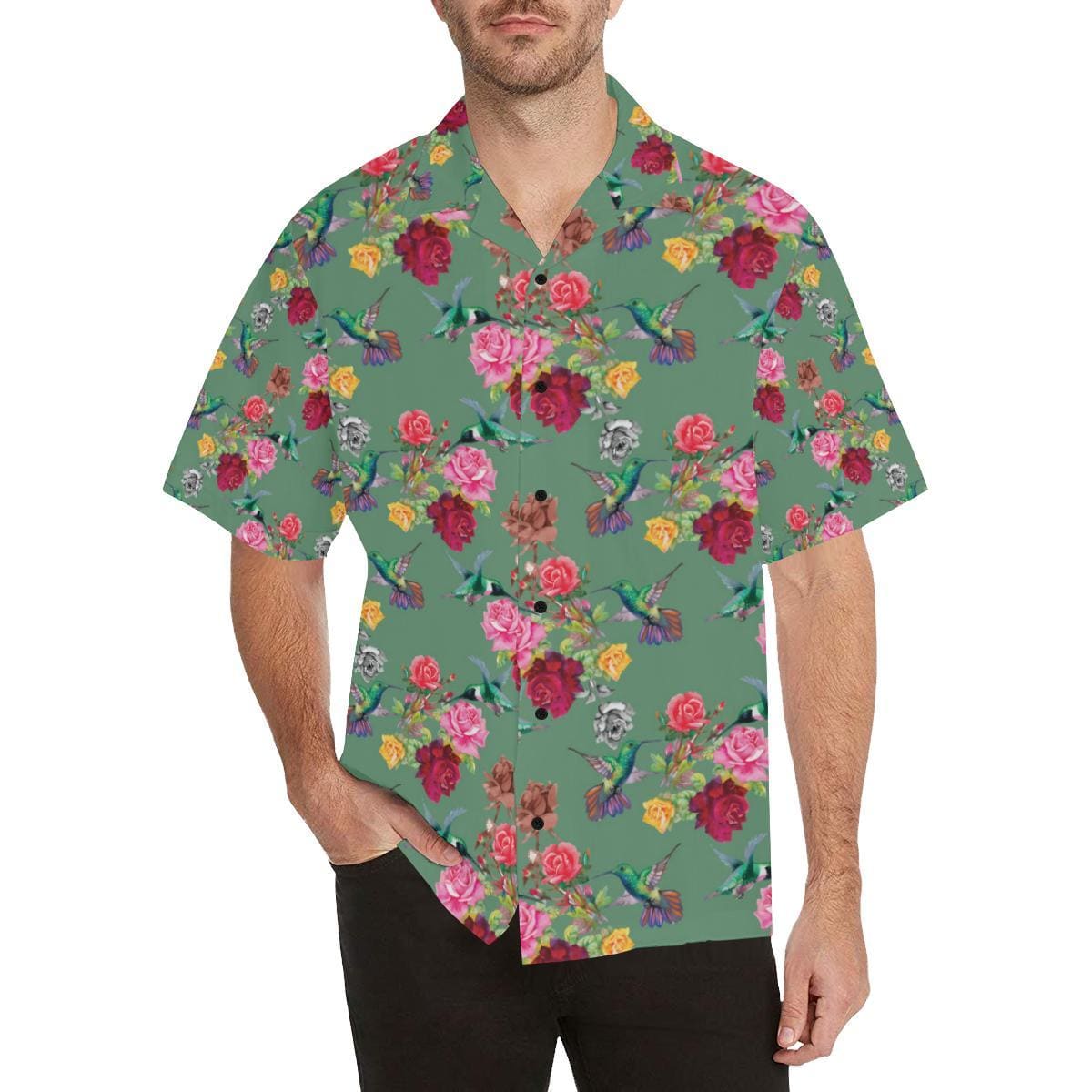 Hummingbird With Rose Themed Print Hawaii Turtle Lover Hawaii Shirt For Men Women Ha17369