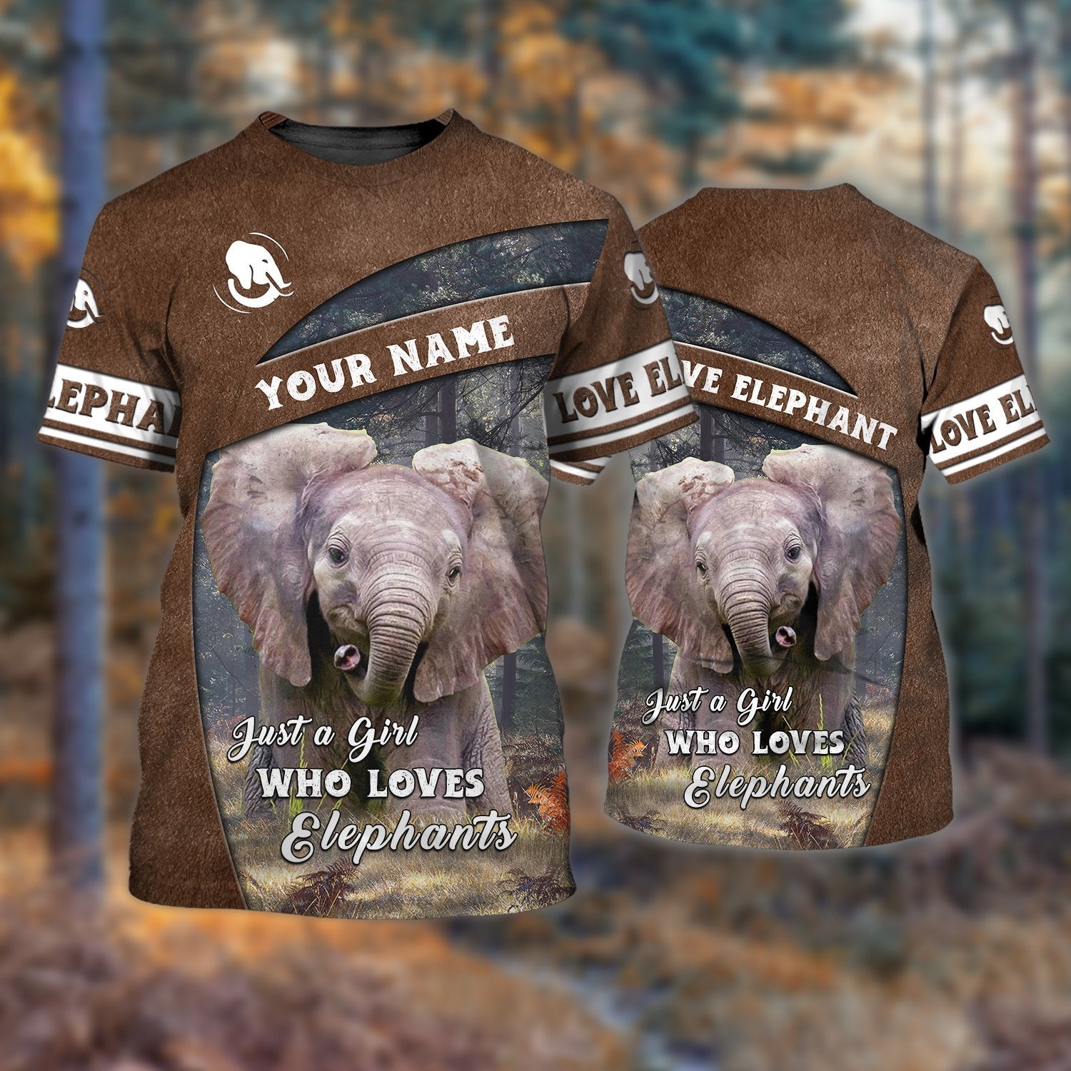 Just A Girl Who Loves Elephants 01 – Personalized Name 3D Tshirt – Tra96