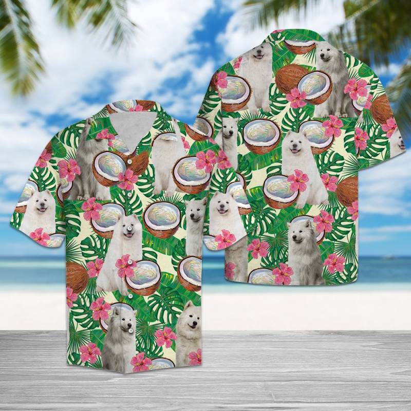 Samoyed Tropical Coconut Hawaii Shirt Ha57642