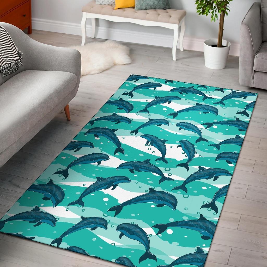 Dolphin Design Print Pattern Area Rugs