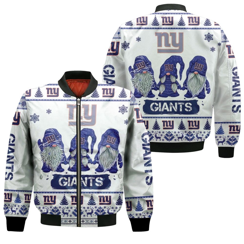 Christmas Gnomes New York Giants Ugly Sweatshirt Christmas 3D Bomber Jacket