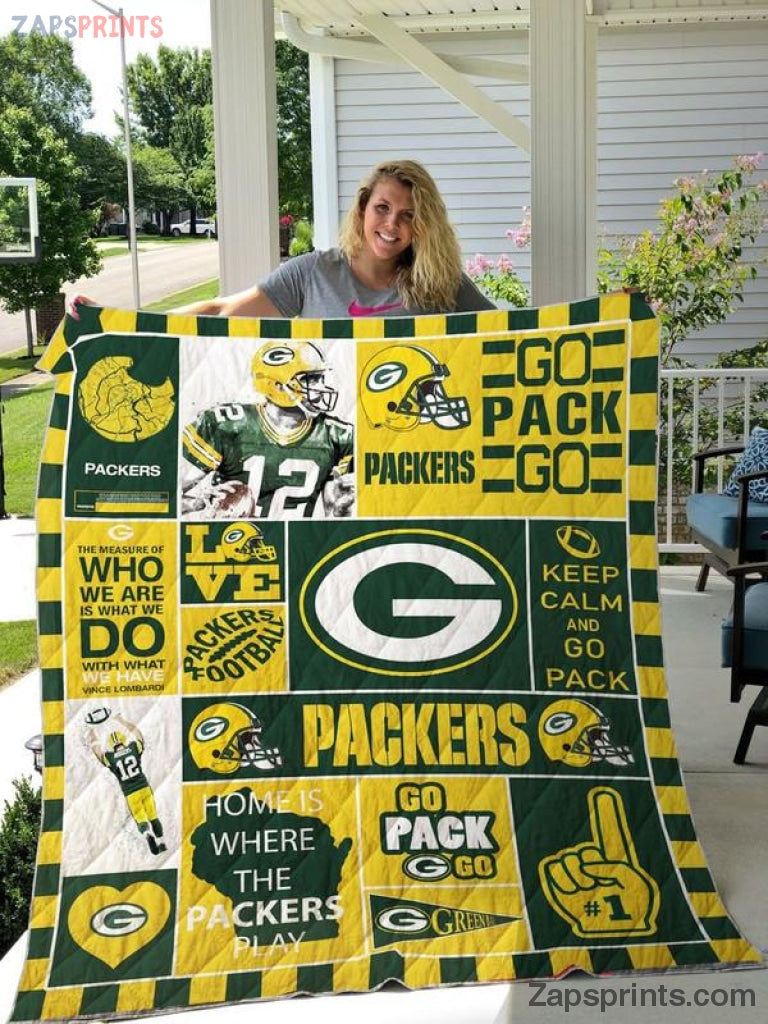 Green Bay Packers Go Pack Go V15 3D Printing Quilt Gift For Fan Football Lovers