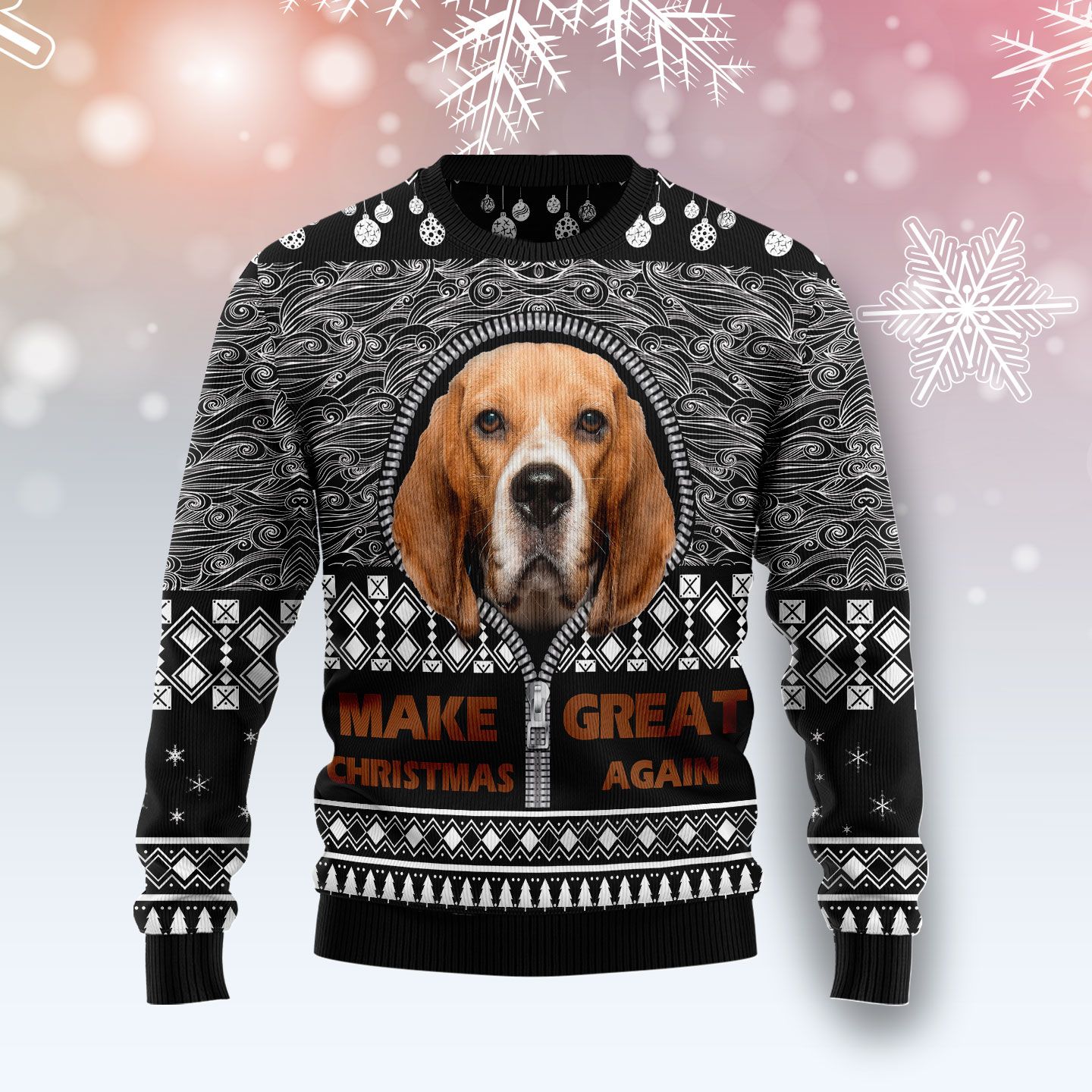 Beagle Make Christmas Great Again G51020 Ugly Christmas Sweater