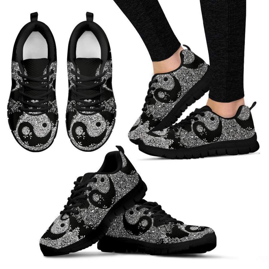 Yin Yang Black Women’s Sneakers