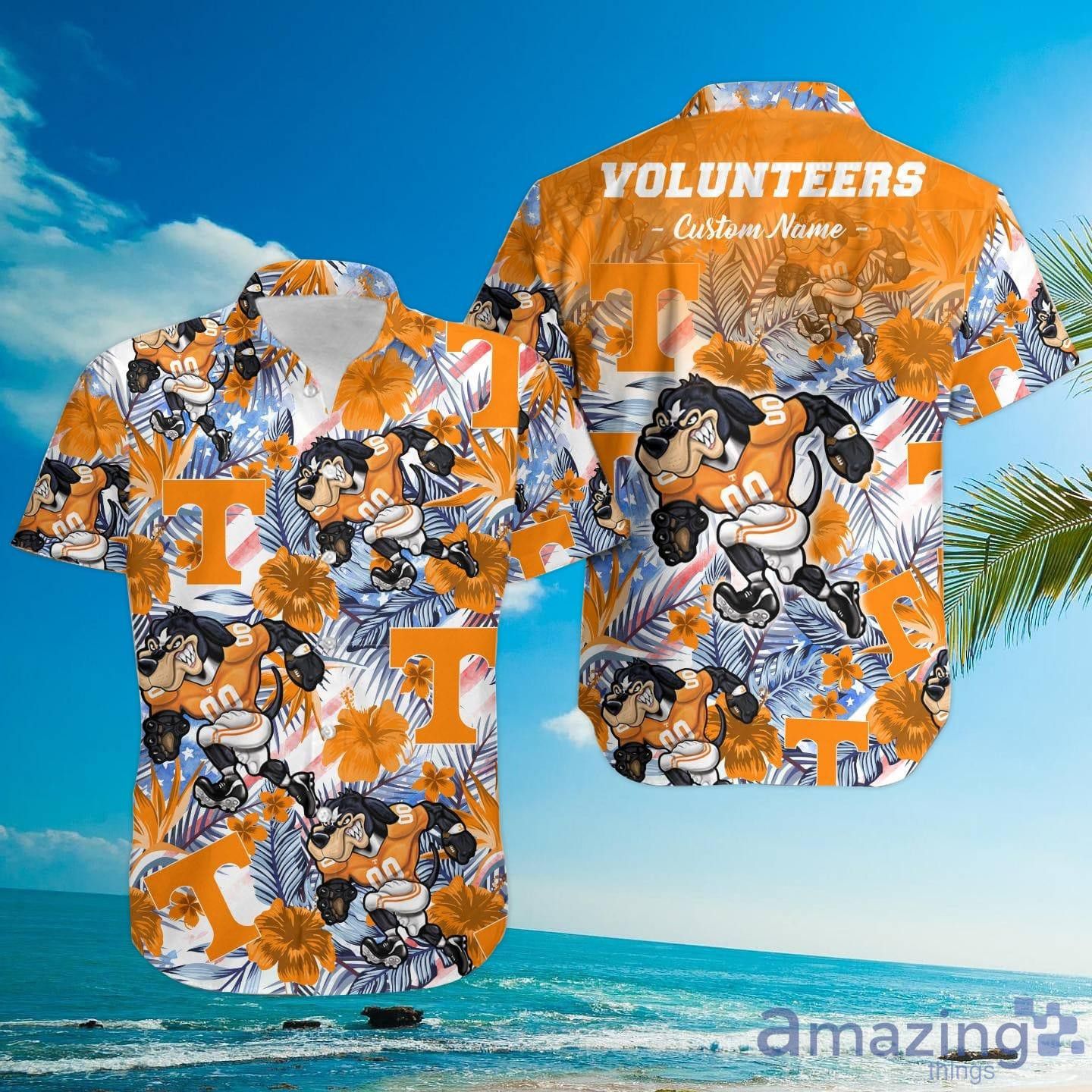 NCAA Tennessee Volunteers Custom Name Mascot Hawaiian Shirt