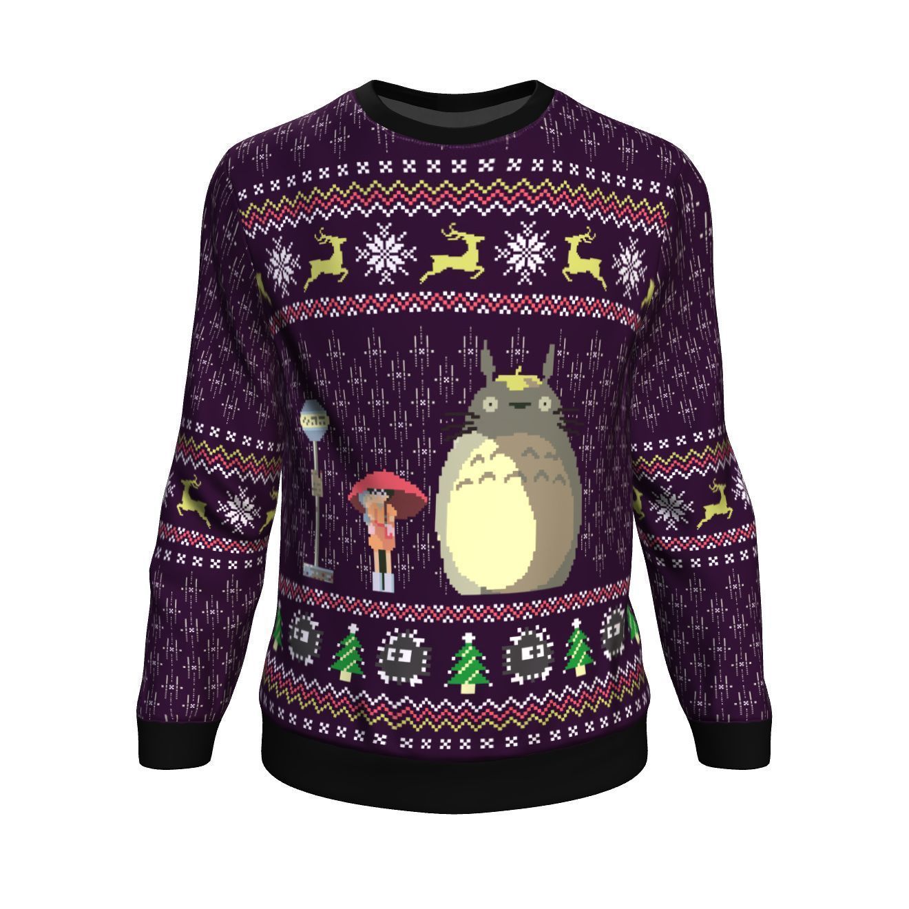 STUDIO GHIBLI TOTORO RAIN MIYAZAKI PREMIUM UGLY CHRISTMAS SWEATER – AMAZING GIFT IDEA – THANKSGIVING GIFT