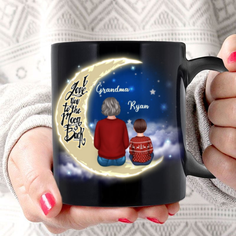 Grandma Grandkid On Moon Personalized Mug