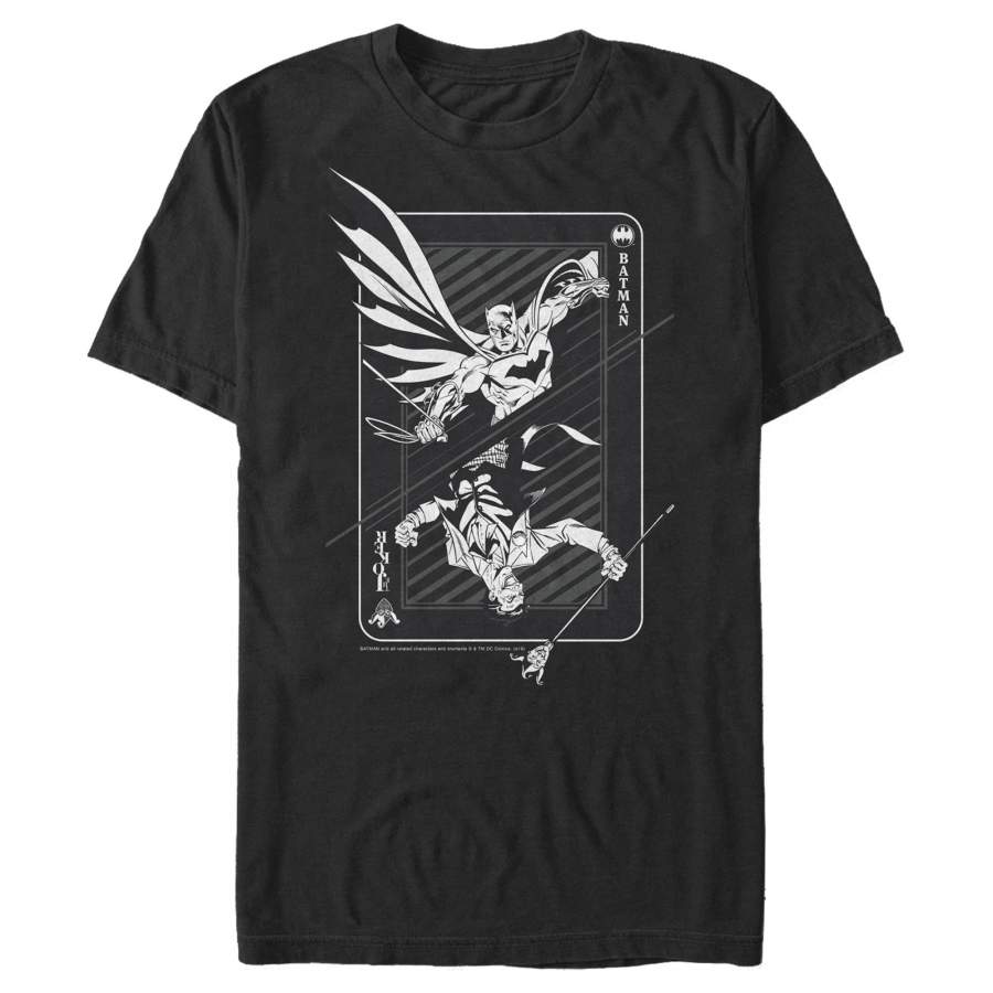 Batman Men’s Hero vs Villain Playing Card  T Shirt