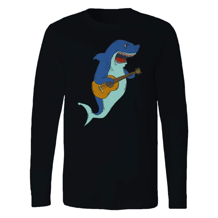 Shark Playing Guitar Guitar Shark Long Sleeve T-Shirt Tee