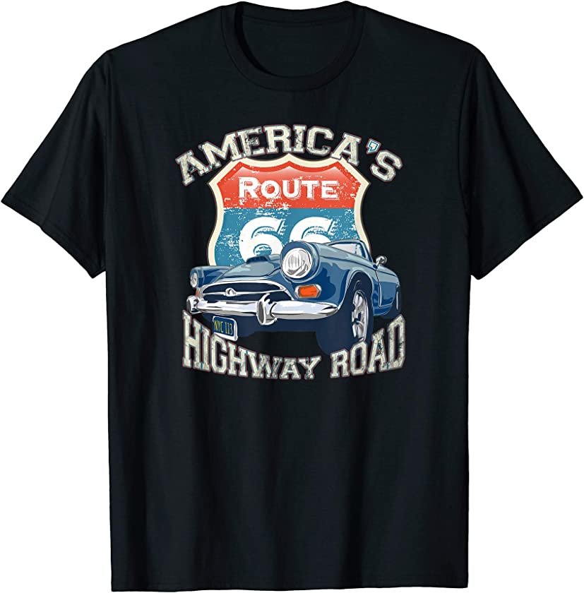 America’s Highway Route 66 road Vintage retro car T-Shirt