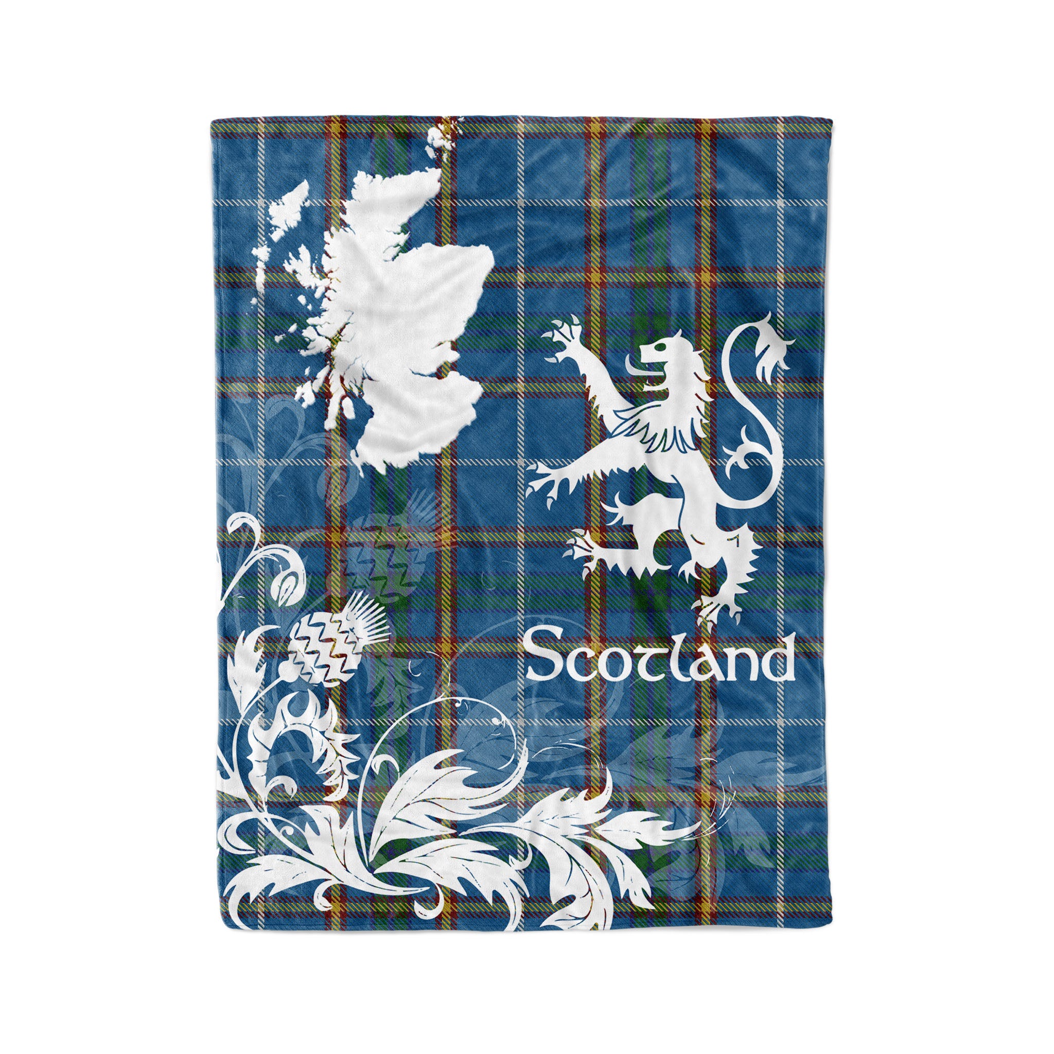 Tartan Plaid Fleece Blanket Tartan Blanket Thistle And Lion Scottish Clan Bairn Plaid Blanket