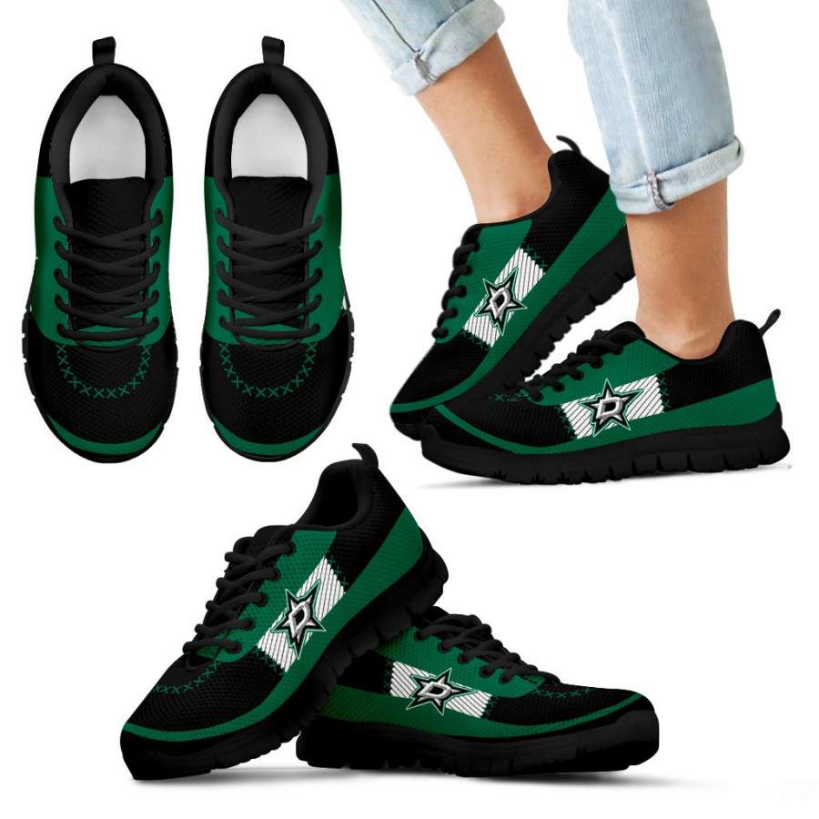 Cross Thread Seamless Beautiful Logo Dallas Stars Sneakers