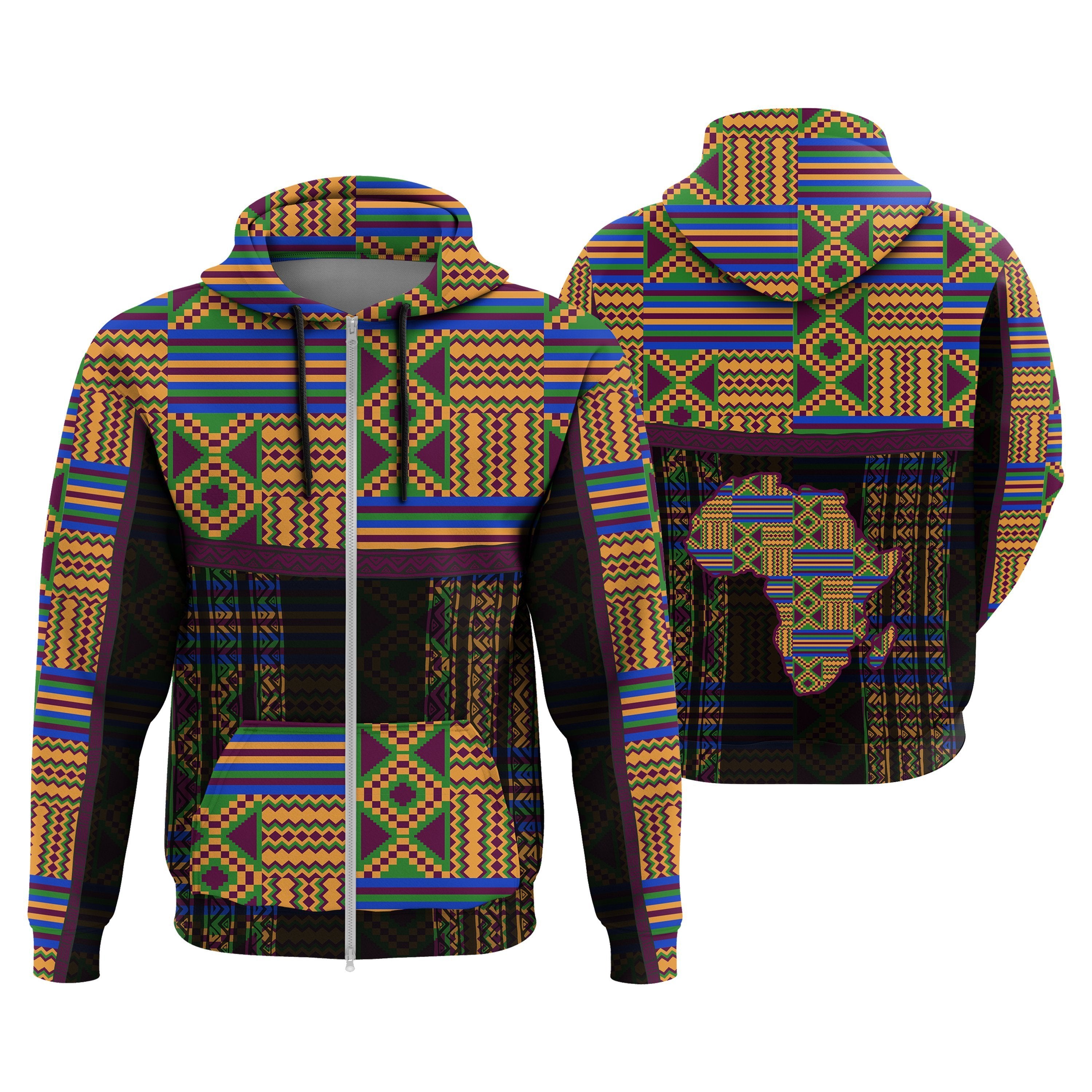 Greek Life Hoodie – Adofowaa Awaamu Kente Zip Hoodie