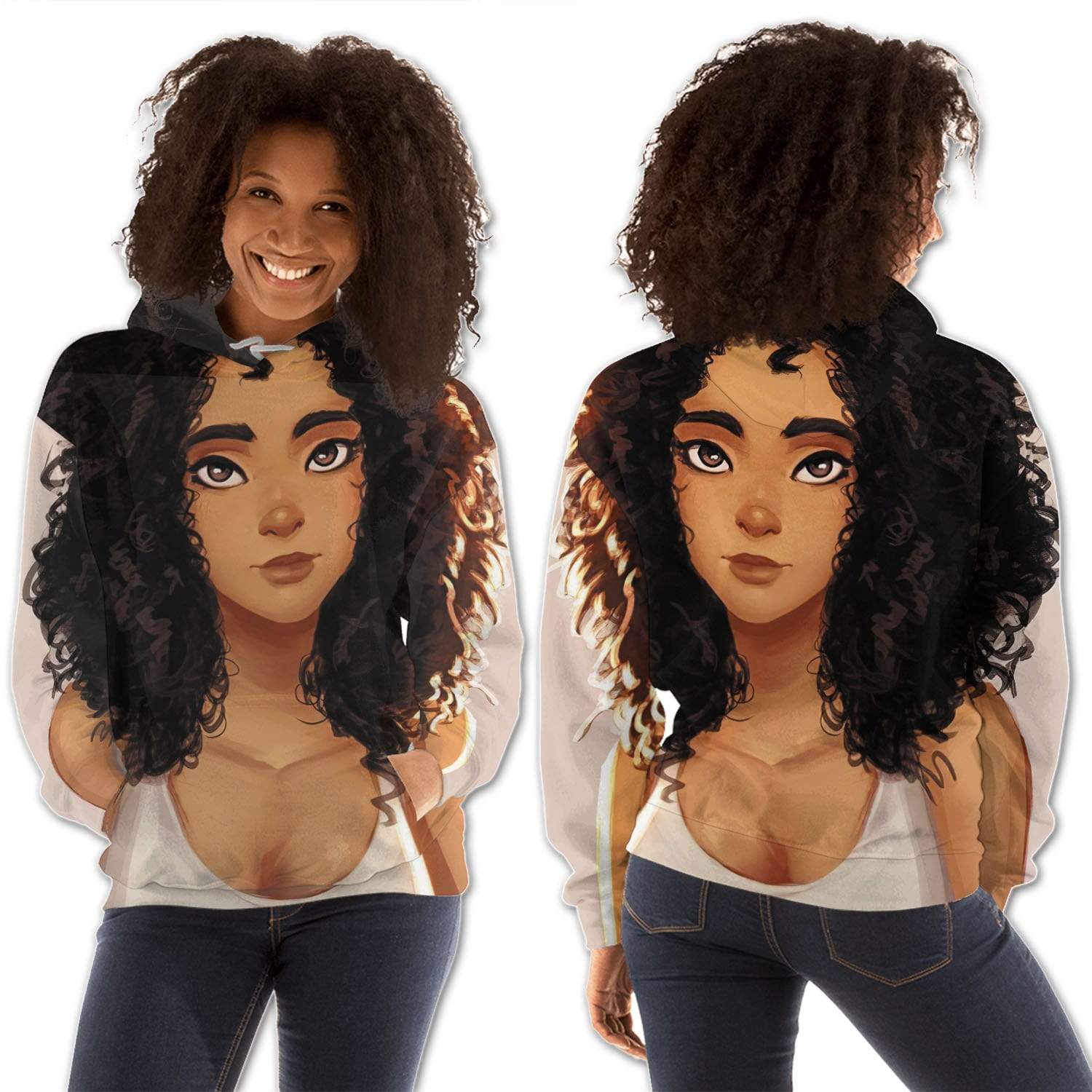 African American Hoodies Beautiful Black American Woman Melanin Hoodie