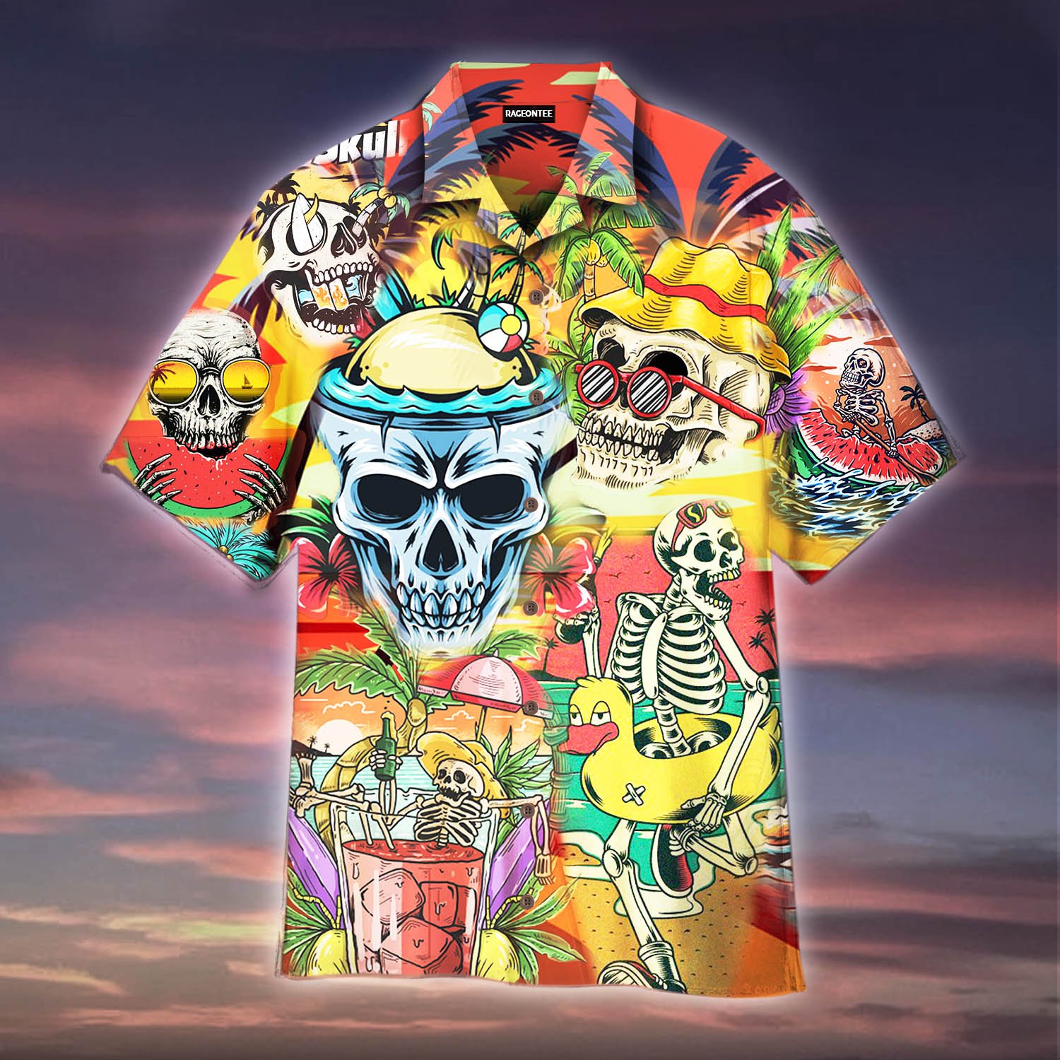 Skull Chill Tropical Summer Hawaii Shirt Unisex Adult Ha49302