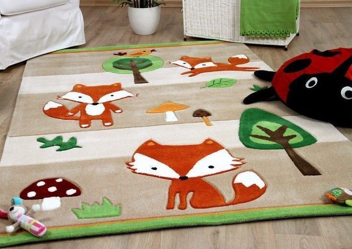 Fox Woodland Animals Rug TTVNYGX DNNTVN