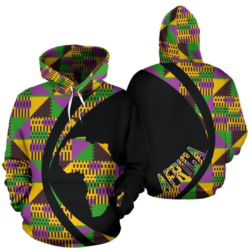 Greek Life Hoodie – Kente Cloth – Violet Ashanti Pull Over