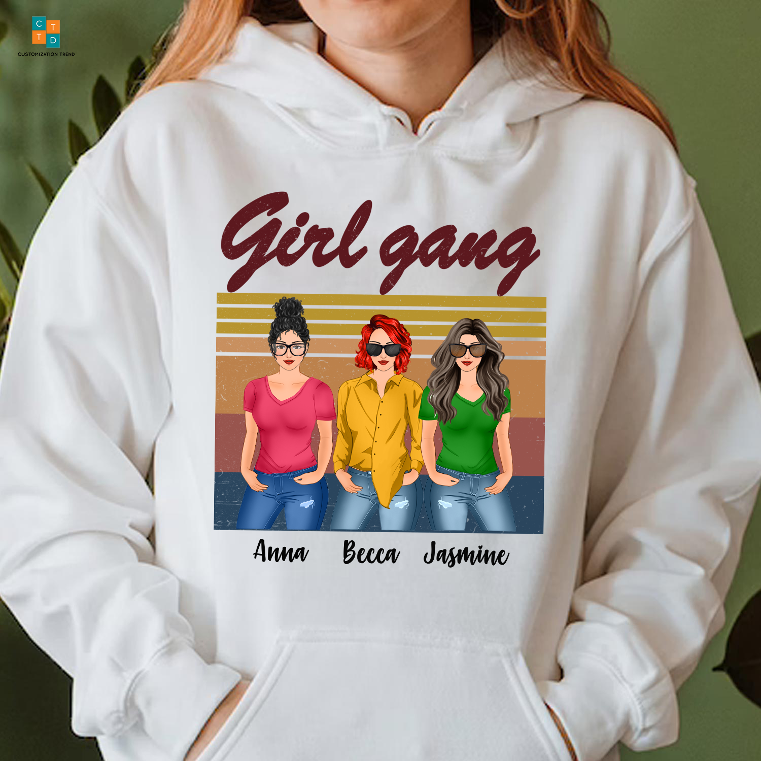 Personalized Fashion Girls Gang Hoodie, Shirt, Custom Friend, Besties, Sister Hoodie Shirt