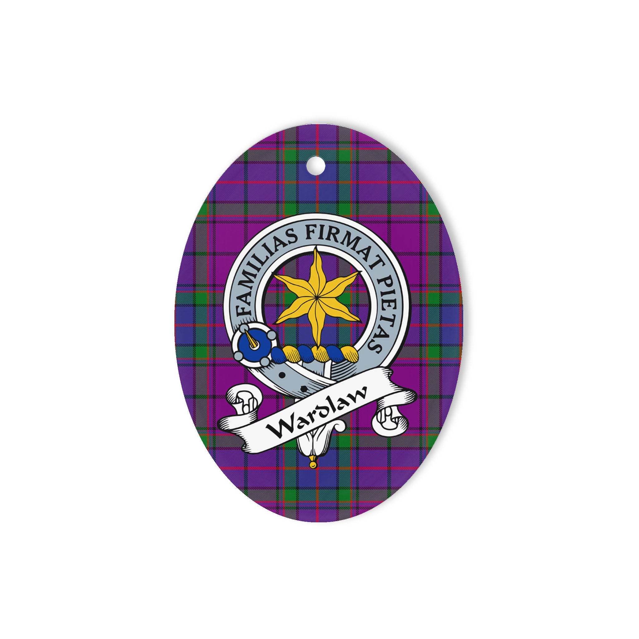 Wardlaw Scottish Clan Badge Plaid Ornament Gift. Christmas Tree Ornament Wardlaw Clan Tartan Ornament Great Christmas Ornaments Gift Oval Ornament