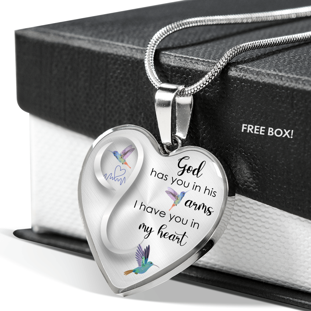 Customizable Hummingbird ‘God Has You In His Arms’ Luxury Necklace