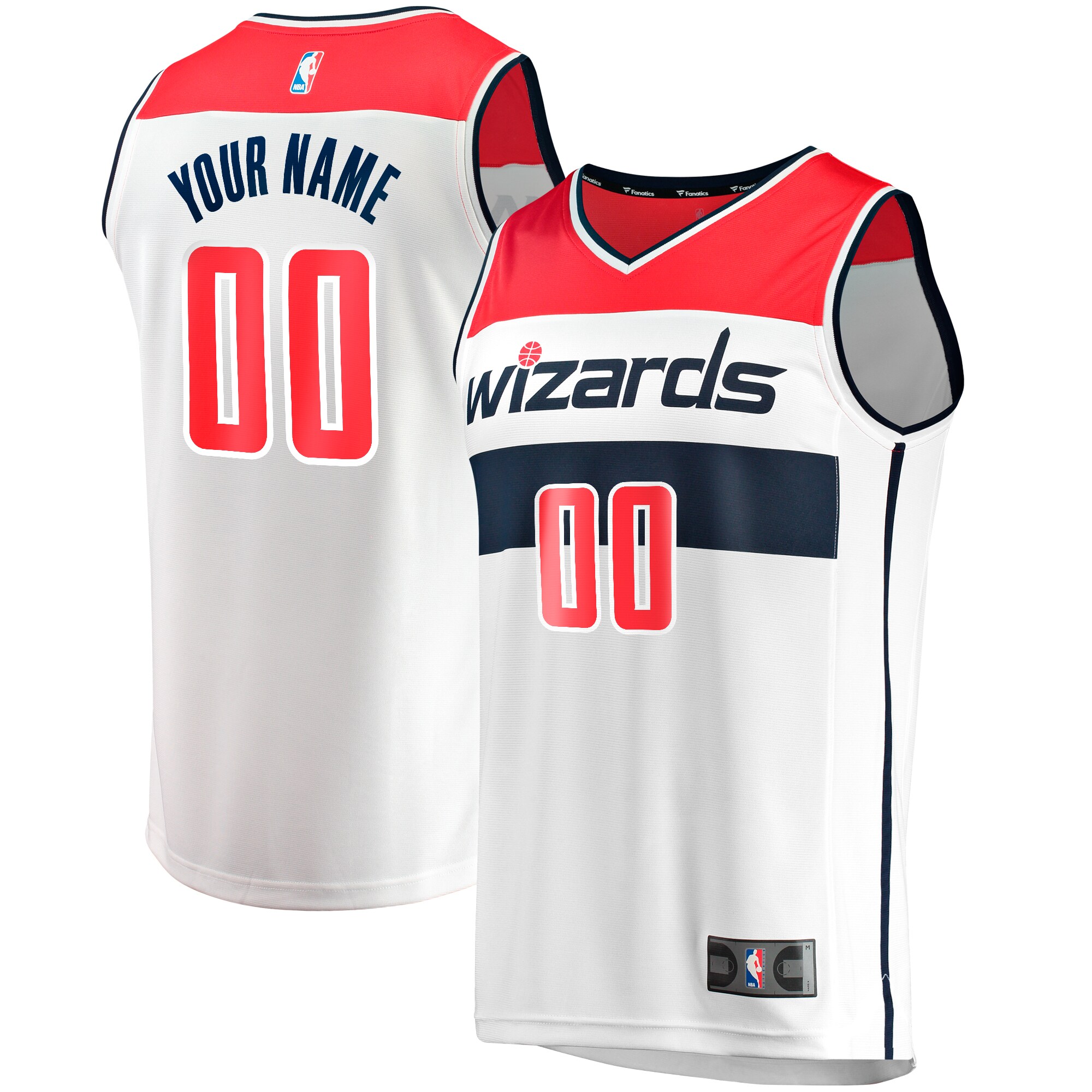 Washington Wizards Branded Youth Fast Break Replica Custom Jersey – Association Edition – White