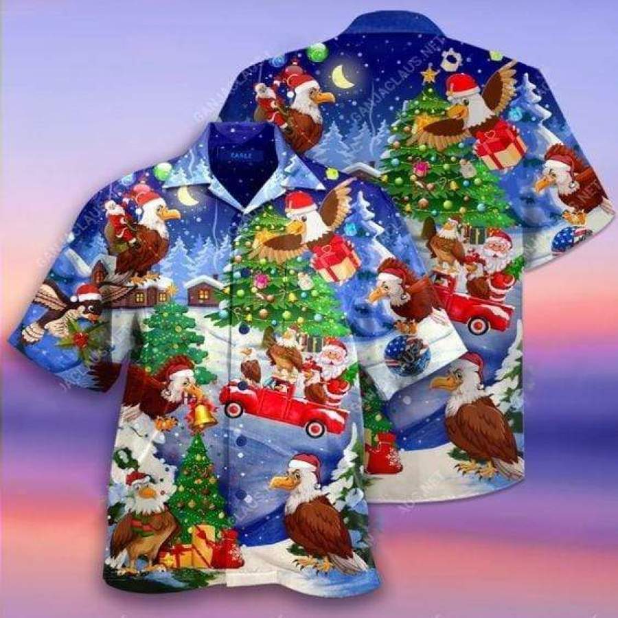 Hawaii Aloha Shirts Eagles On Christmas Ha22392