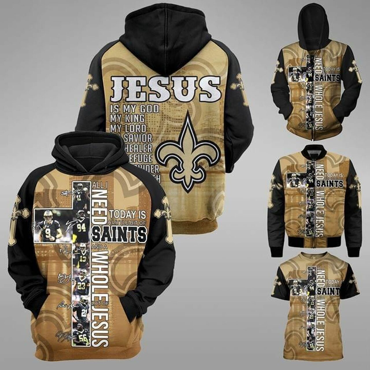 All I Need Today Is Little Bit New Orleans Saints And Whole Lots Of Jesus 3D T Shirt Hoodie Sweater Model 188