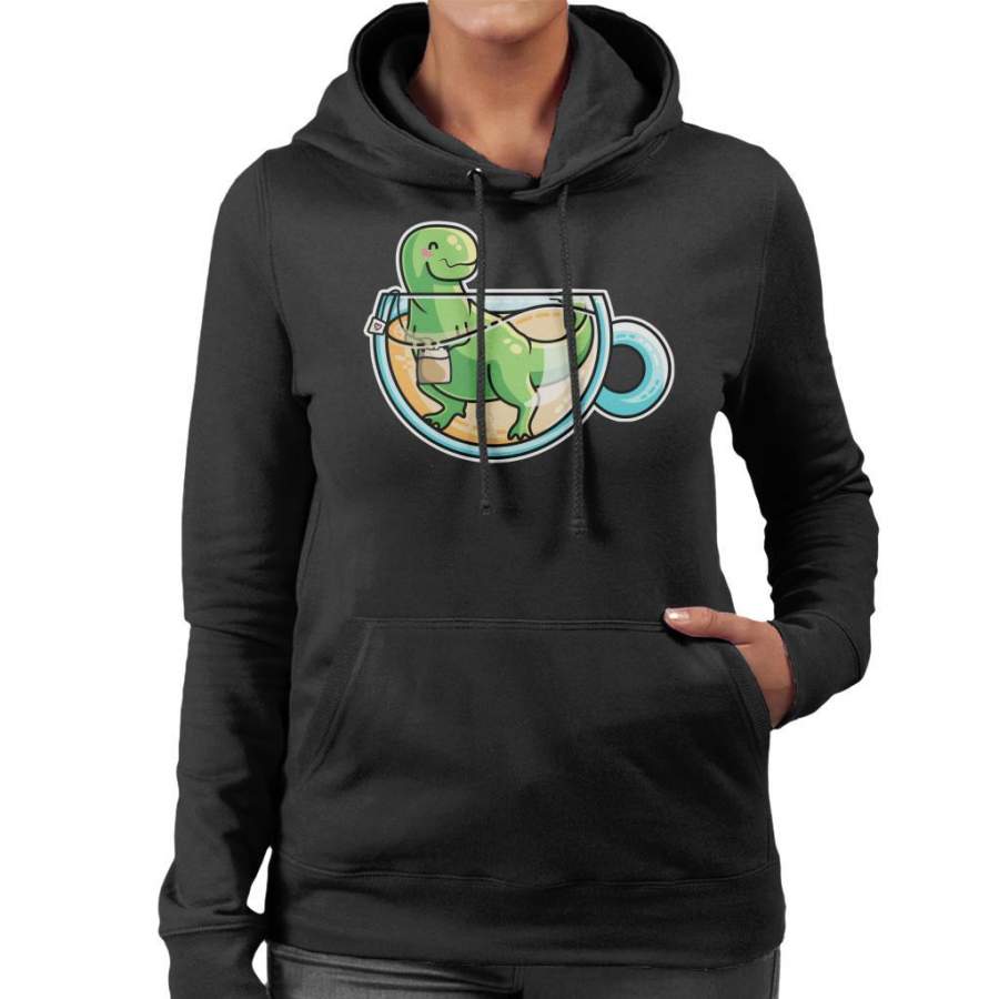 Tea Rex Dinosaur Women’s Hooded Sweatshirt