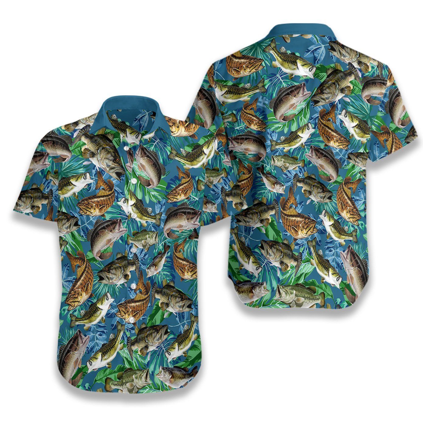 Bass Fish Seamless Pattern Fishing Ez02 1208 Hawaiian Shirt