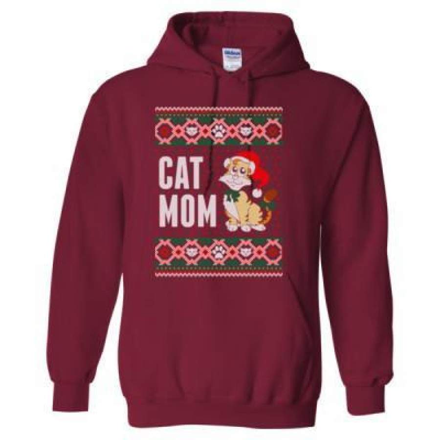 AGR Cat Mom Ugly Christmas Sweater – Heavy Blend™ Hooded Sweatshirt